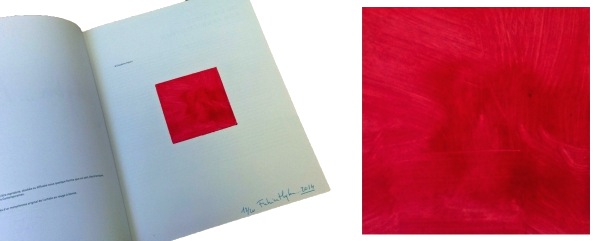 Fabrice Hyber, monochrome original au rouge à lèvres, 2014